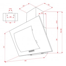 Вытяжка PERFELLI DN 6572 W LED