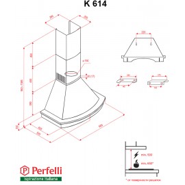 Вытяжка PERFELLI K 614 Black Country LED