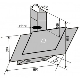 Вытяжка Ventolux DIAMOND 60 BK (750) TC