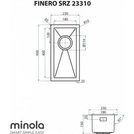 Кухонная мойка Minola FINERO SRZ 23310