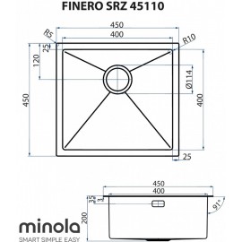 Кухонная мойка Minola FINERO SRZ 45110