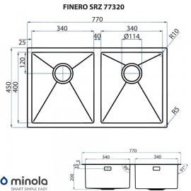 Кухонная мойка Minola FINERO SRZ 77320