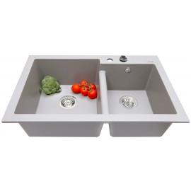 Кухонная мойка Perfelli BIANCO PGB 2081-79 GREY METALLIC