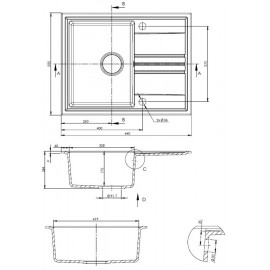 Кухонная мойка Perfelli SILVE PGS 134-64 SAND