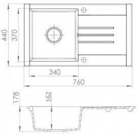 Кухонная мойка Perfelli TINETTO PGT 114-76 WHITE