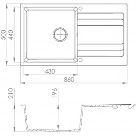 Кухонная мойка Perfelli VILLA PGV 114-86 WHITE