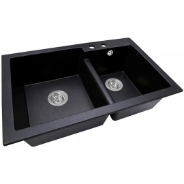 Кухонная мойка Perfelli BIANCO PGB 2081-79 BLACK METALLIC