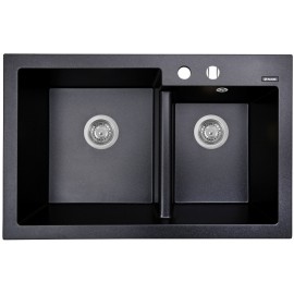 Кухонная мойка Perfelli BIANCO PGB 2081-79 BLACK METALLIC